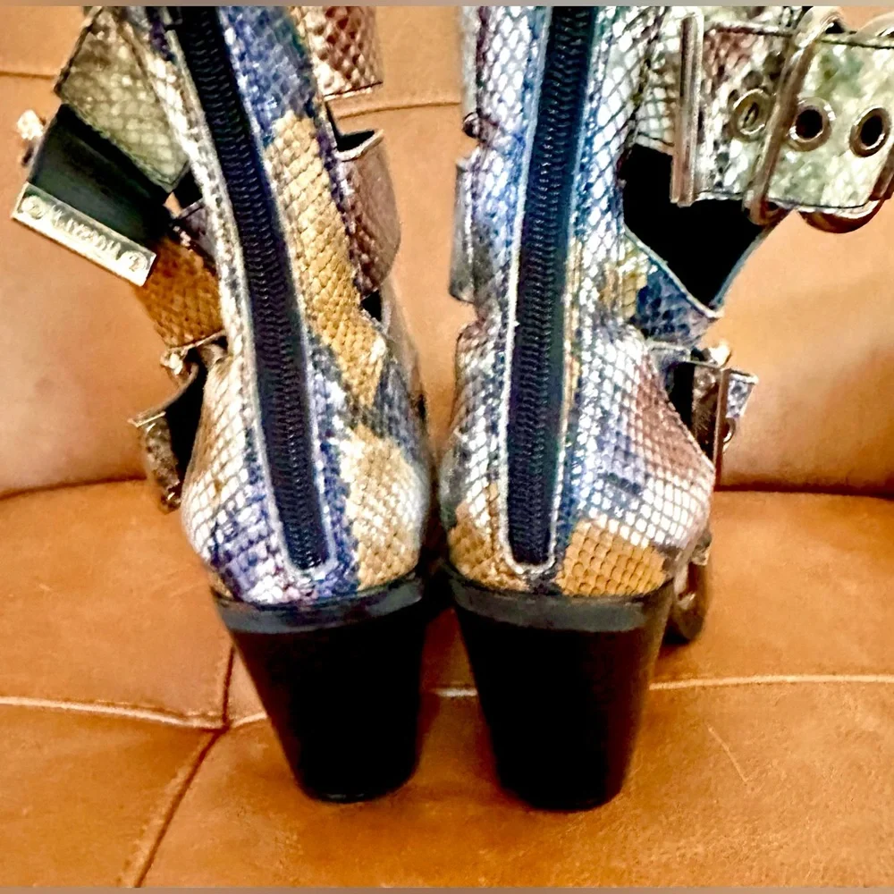 Jeffery Campbell multi color snake print boots - Picture 4 of 7